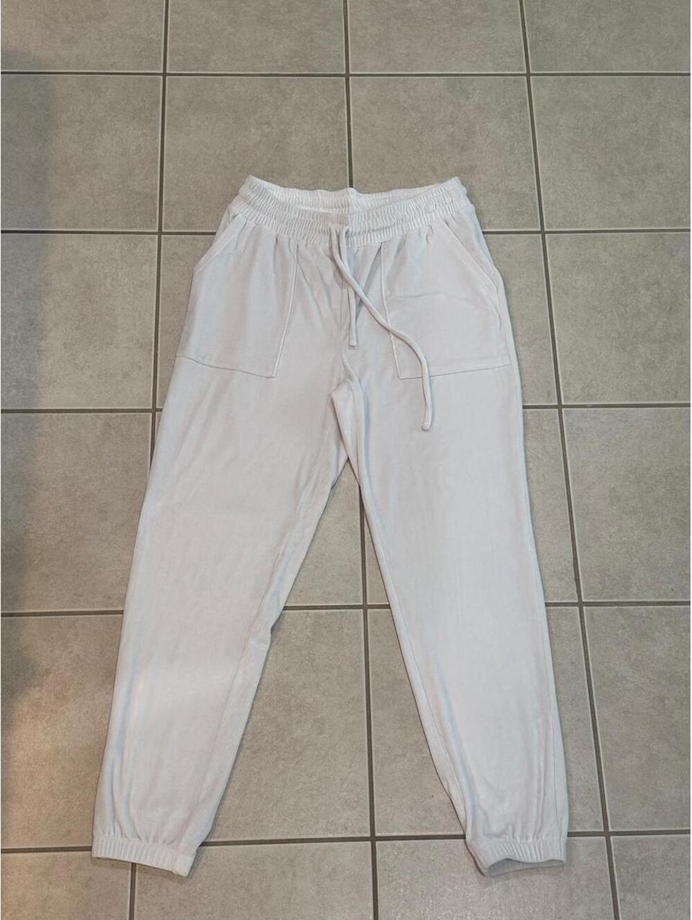 Charter Club Women's White and Cream Joggers-tracksuit